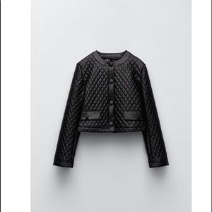 MWT ZARA Faux leather blazer jacket